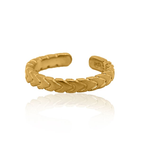 Gold Ring - Modern Serpent **Hybrid Finish** - 6.6 Grams, .9999 Fine 24K Pure - Large