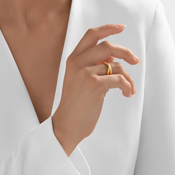 Gold Ring - Modern Crossover **Matte Finish** - 7.3 Grams, 24K Pure - Large thumbnail