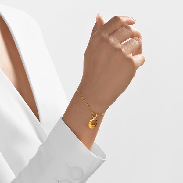 Gold Charm - Edged Ball **Matte Finish** - 7.9 Grams, 24K Pure