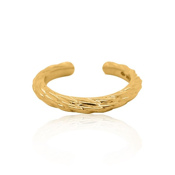 Gold Ring - Textured Root **Polished Finish** -  7.4 Grams, .9999 Fine 24K Pure - Large