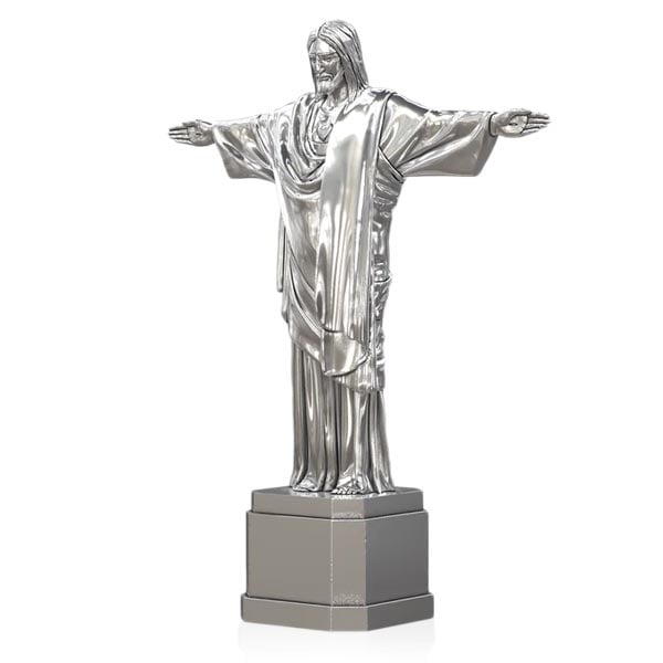 Christ the Redeemer - Sterling Silver Statue, 8 Troy Ozs, .925 Pure