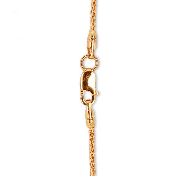 Gold Chain - 1.3 mm Wheat Design - 46 cm (18.1") Length, 7.3 Grams 22k Gold