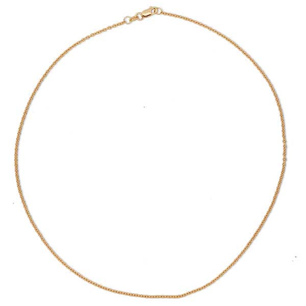 Gold Chain - 2.2 mm Round Cable Design - 46 cm (18.1") Length, 7.6 Grams 22k Gold