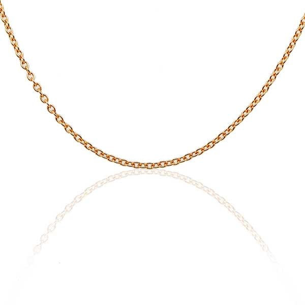 Gold Chain - 2.2 mm Round Cable Design - 46 cm (18.1") Length, 7.6 Grams 22k Gold