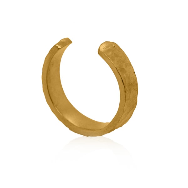 Gold Ring - Hammered Cuff **Matte Finish** - 8.1 Grams, 24K Pure - Large thumbnail