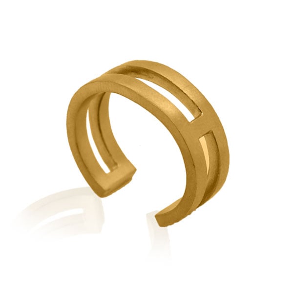 Gold Ring - Double Banded Adjustable **Matte Finish** - 8.5 Grams, 24K Pure - Medium thumbnail