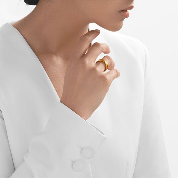 Gold Ring - Modern Infinity **Matte Finish** -  8.7 Grams, 24K Pure - Medium