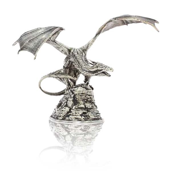 Coco Dragon - Sterling Silver Statue, 8 Troy Ozs, .925 Pure thumbnail