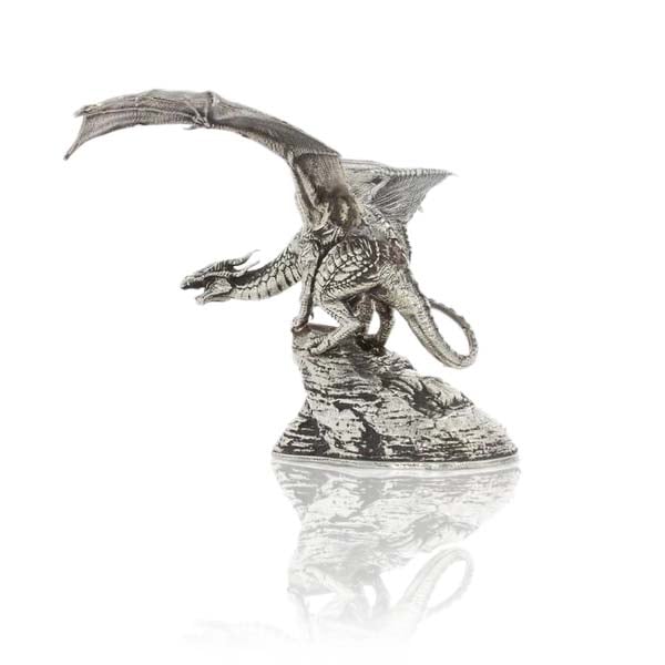 Coco Dragon - Sterling Silver Statue, 8 Troy Ozs, .925 Pure