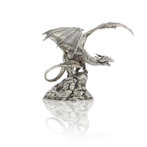 Coco Dragon - Sterling Silver Statue, 8 Troy Ozs, .925 Pure