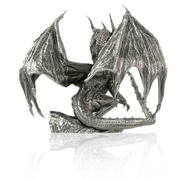 Draco Dragon - Sterling Silver Statue, 8 Troy Ozs, .925 Pure thumbnail