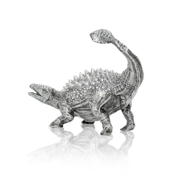 Ankylosaurus - Sterling Silver Statue, 8 Troy Ozs, .925 Pure