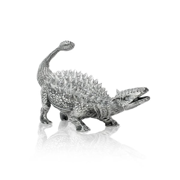Ankylosaurus - Sterling Silver Statue, 8 Troy Ozs, .925 Pure