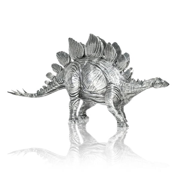 Stegosaurus - Sterling Silver Statue, 8 Troy Ozs, .925 Pure