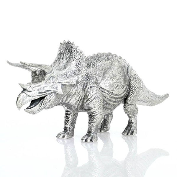 Triceratops - Sterling Silver Statue, 8 Troy Ozs, .925 Pure