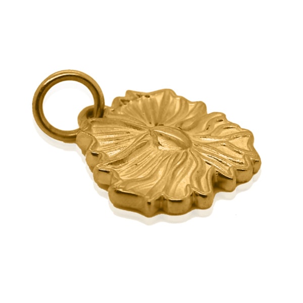 Gold Charm - Golden Hibiscus **Polished Finish** - 9.1 Grams, 24K Pure thumbnail