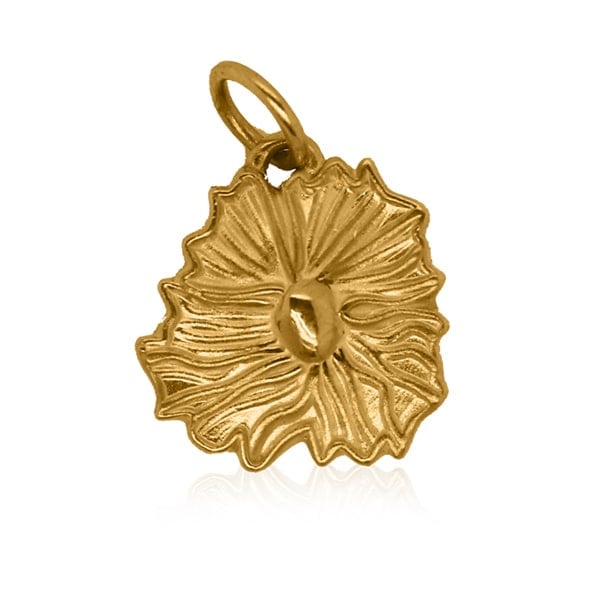 Gold Charm - Golden Hibiscus **Polished Finish** - 9.1 Grams, 24K Pure thumbnail