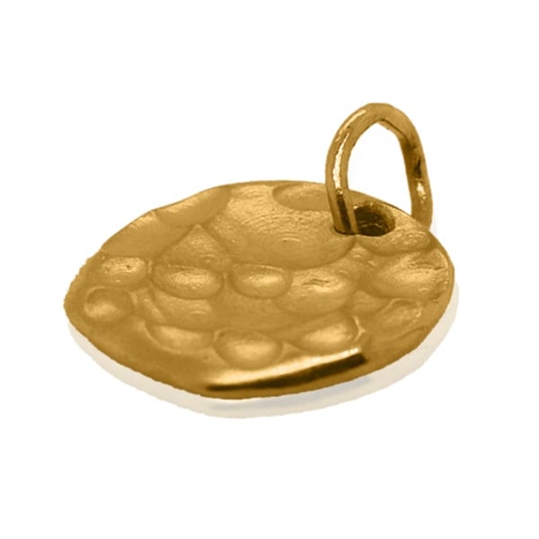 Gold Charm - Raw Disc **Matte Finish** - 9.3 Grams, .9999 Fine 24K Pure