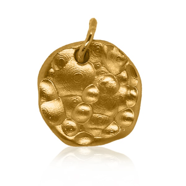 Gold Charm - Raw Disc **Matte Finish** - 9.3 Grams, 24K Pure