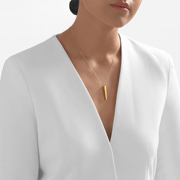 Gold Pendant - Sharp Obelisk **Matte Finish** - 9.7 Grams, .24K Pure