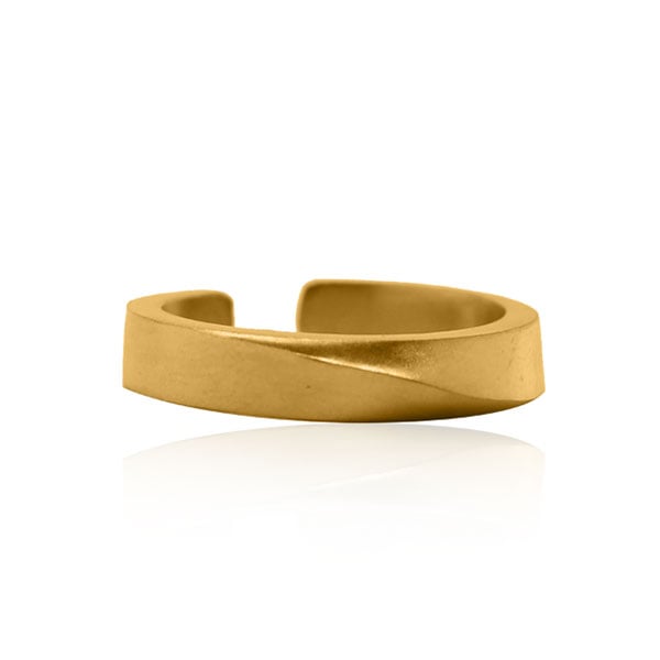 Gold Ring - Slanted Ridge **Matte Finish** - 9.8 Grams, .9999 Fine 24K Pure - Medium