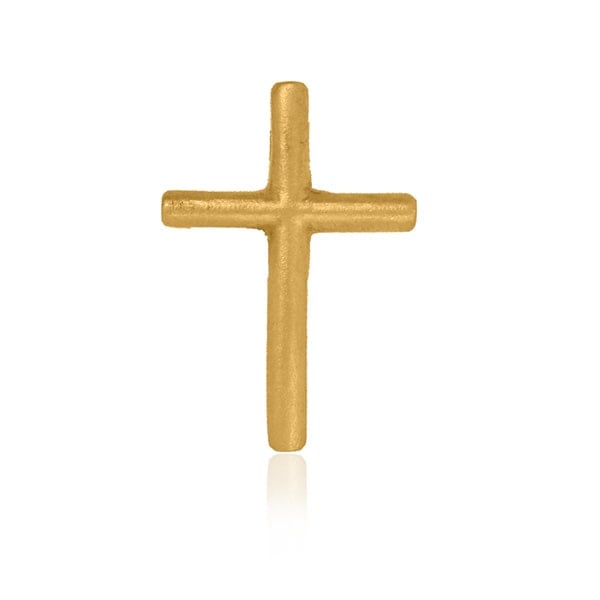 Gold Pendant - Slender Cross **Matte Finish** - 9.8 Grams, 24K Pure