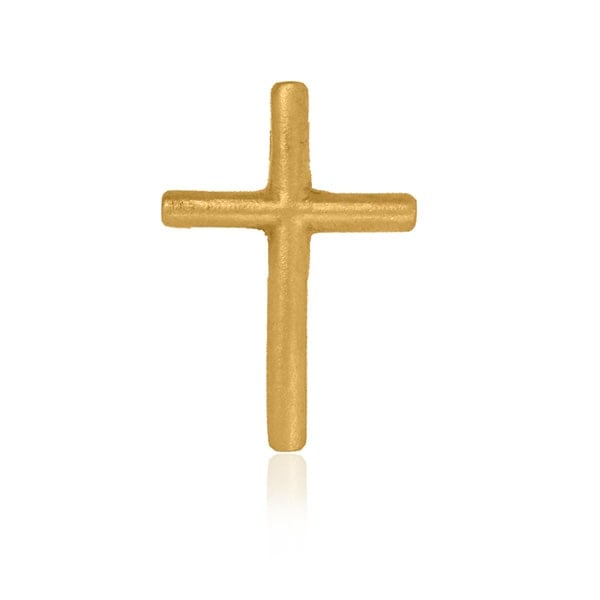 Gold Pendant - Slender Cross **Matte Finish** - 9.8 Grams, .9999 Fine 24K Pure