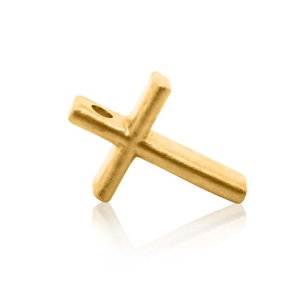 Gold Pendant - Slender Cross **Matte Finish** - 9.9 Grams, 24K Pure