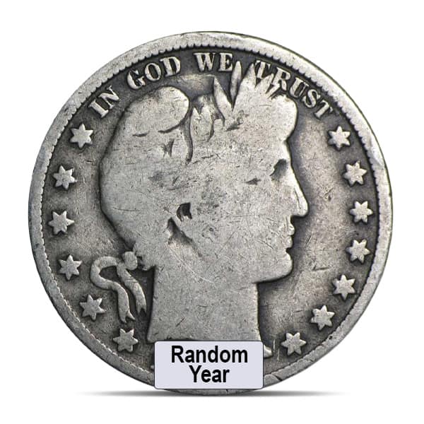 Pre-1965 90% Silver Barber Halves - 0.715 Oz of Silver for Every