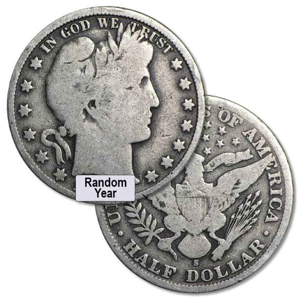 Pre-1965 90% Silver Barber Halves - 0.715 Oz of Silver for Every