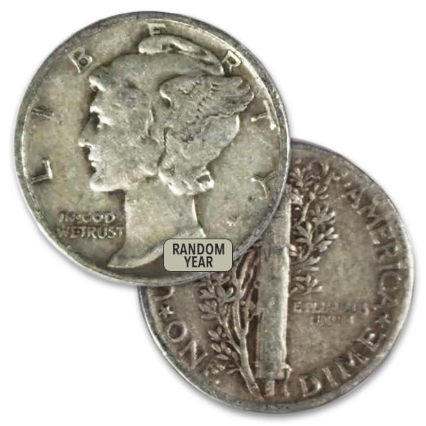 Mercury Dimes - 90% Silver (Produced 1916 - 1945) thumbnail