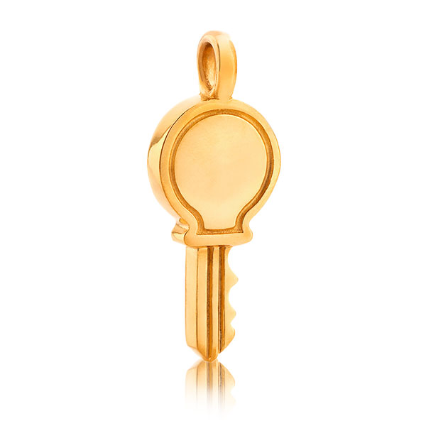 Gold Pendant - Key **Polished Finish** - 9.2 Grams, 24K Pure