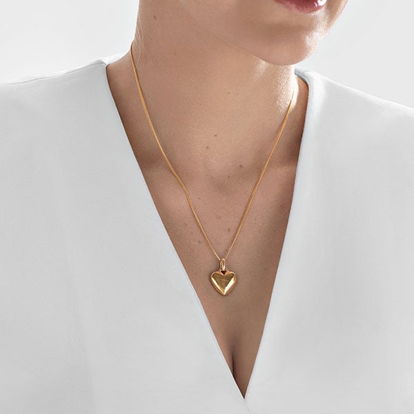 Gold Pendant - Sweetheart **Polished Finish** - 9.2 Grams, 24K Pure