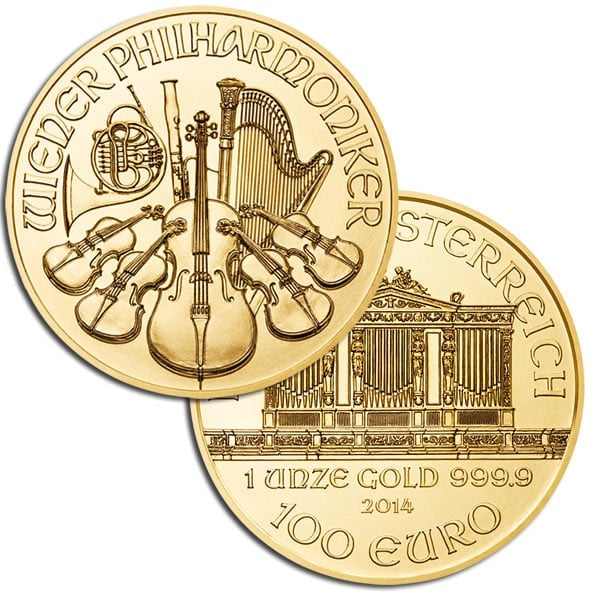 1 Oz Austrian Philharmonic Gold Coins thumbnail