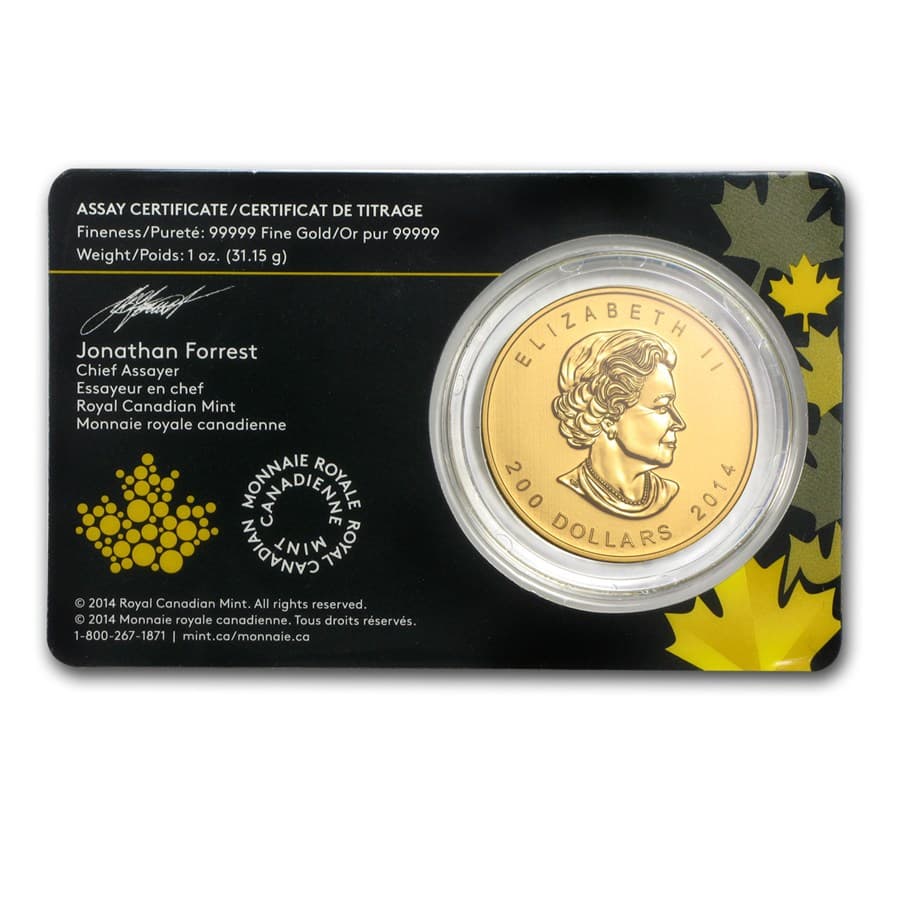 Canadian Howling Wolf - 1 Troy Oz .99999 Pure Gold thumbnail