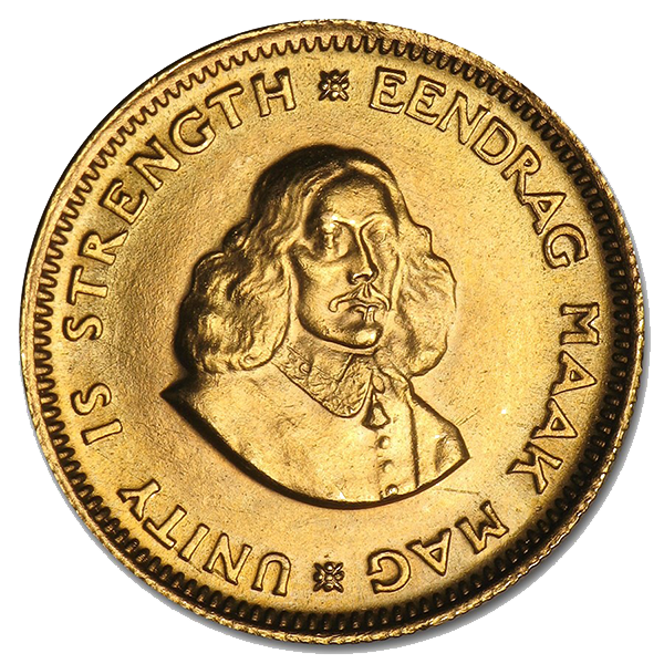 South African 1 Rand, .1177 Troy Oz. Actual Gold Weight