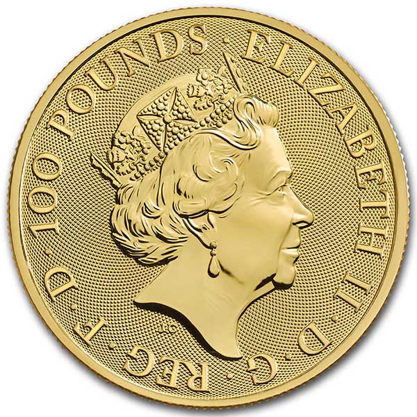 Queen's Beast White Greyhound - 1 oz .9999 Pure GOLD thumbnail
