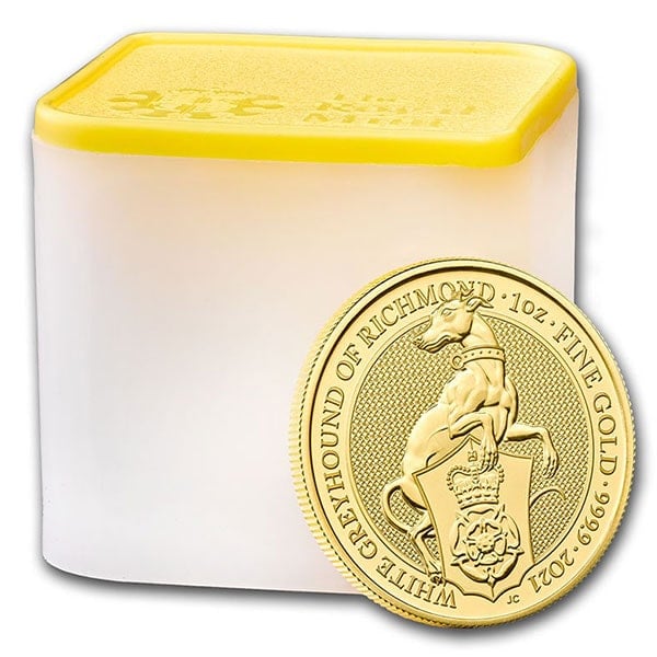 Queen's Beast White Greyhound - 1 oz .9999 Pure GOLD thumbnail