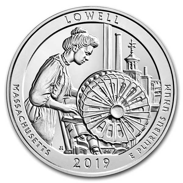 America the Beautiful - Lowell National Historical Park 5 Ounce .999 Silver