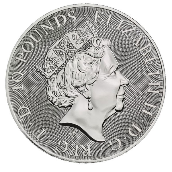 British Royal Mint Valiant - 10 Oz Coin, .9999 Pure Silver