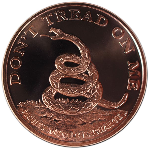 Don't Tread On Me 1 Oz Copper Rounds