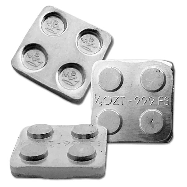 1/8 Oz Building Block Bar (2 x 2) - .999 Pure Silver