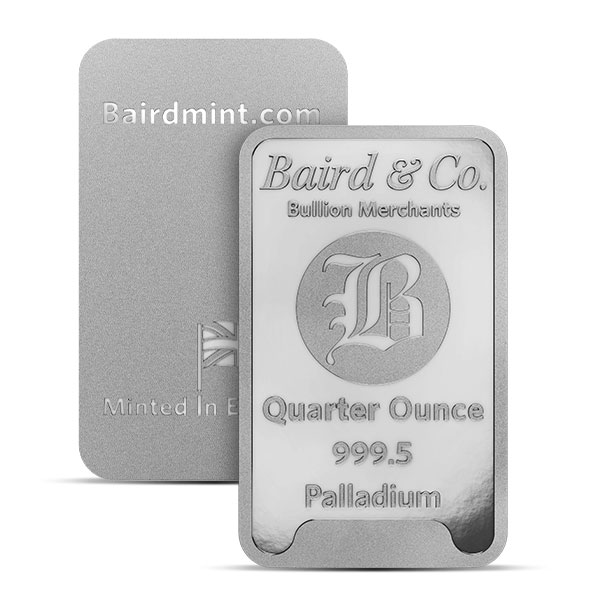Palladium Bar - Baird & Co. 1/4 Troy Ounce, .9995 Pure