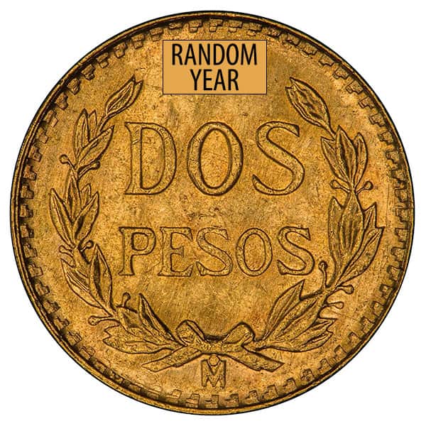 Mexican 2 Peso, 0.0482 Ounces Gold Content