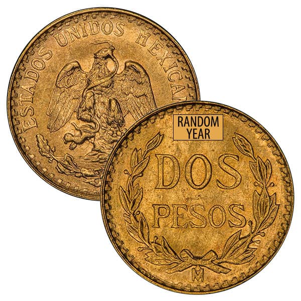 Mexican 2 Peso, 0.0482 Ounces Gold Content