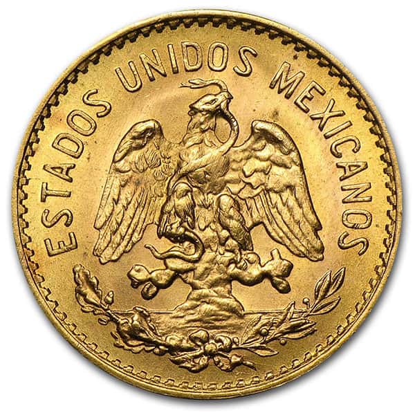 Mexican 5 Peso, .1206 Ounces Gold Content