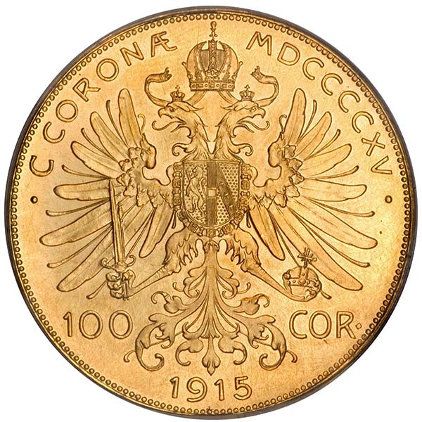 Austrian / Hungarian 100 Corona / Korona - .9802 Ounces Gold