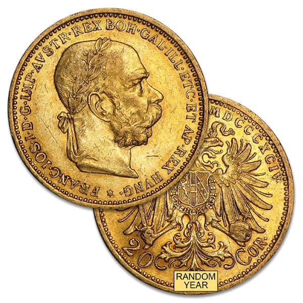 Austrian/Hungarian 20 Corona - .1960 Ounces Gold