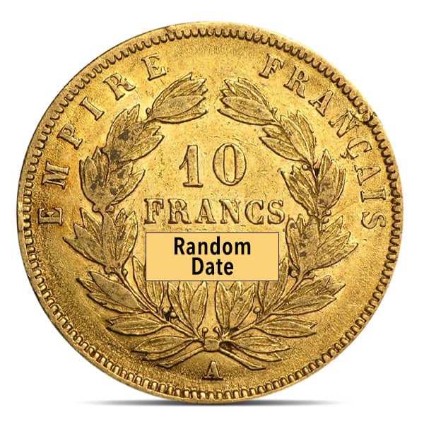 French 10 Franc Gold, .0933 Ounce Gold Coin
