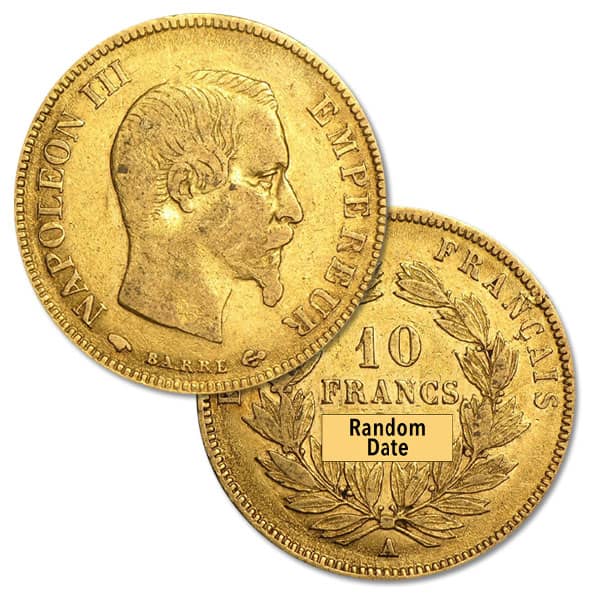 French 10 Franc Gold, .0933 Ounce Gold Coin